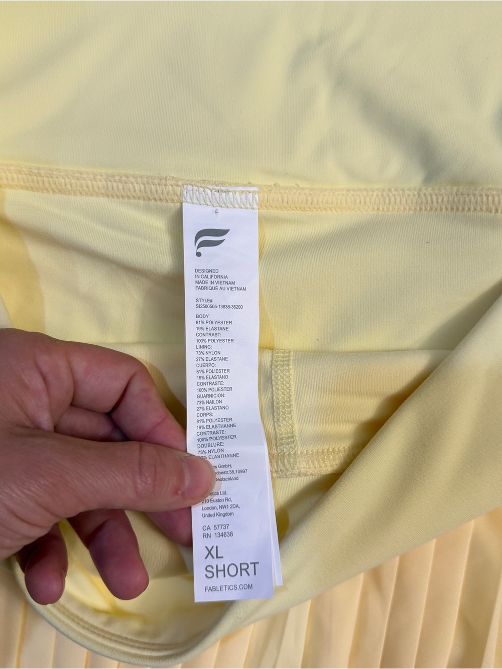 Fabletics Hot Shot Pleated Skirt in Light/Butter Yellow - Size XL Short - Picture 4 of 8